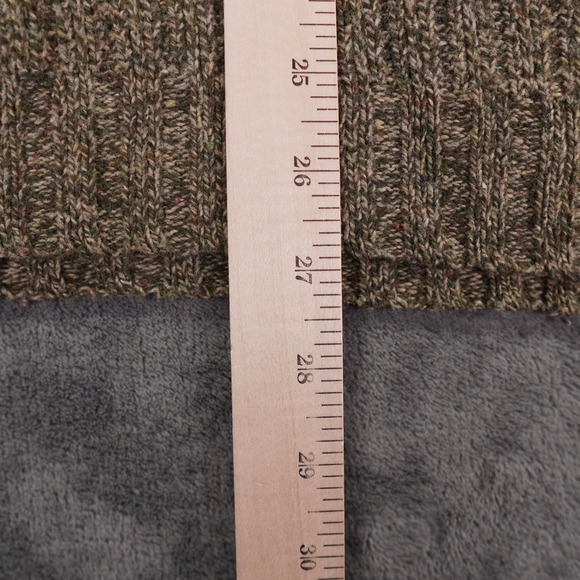 Eddie Bauer Sweater Mens Large Brown Pullover Military Crew Neck Elbow Patches - Picture 6 of 11